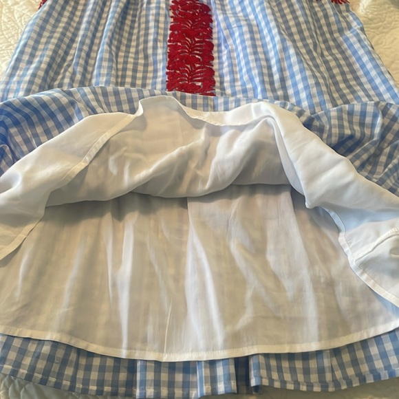 New J. Marie Rebel Ruffle Neck Blue and Red Gingham Dress size XS - Picture 11 of 16
